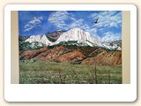 The quilt we hung is of the Toiyabe Mountain Range in central Nevada. It is a beautiful place with fond memories. The Hang it Dang it quilt hanger was quick and easy to use!! 
- Mary